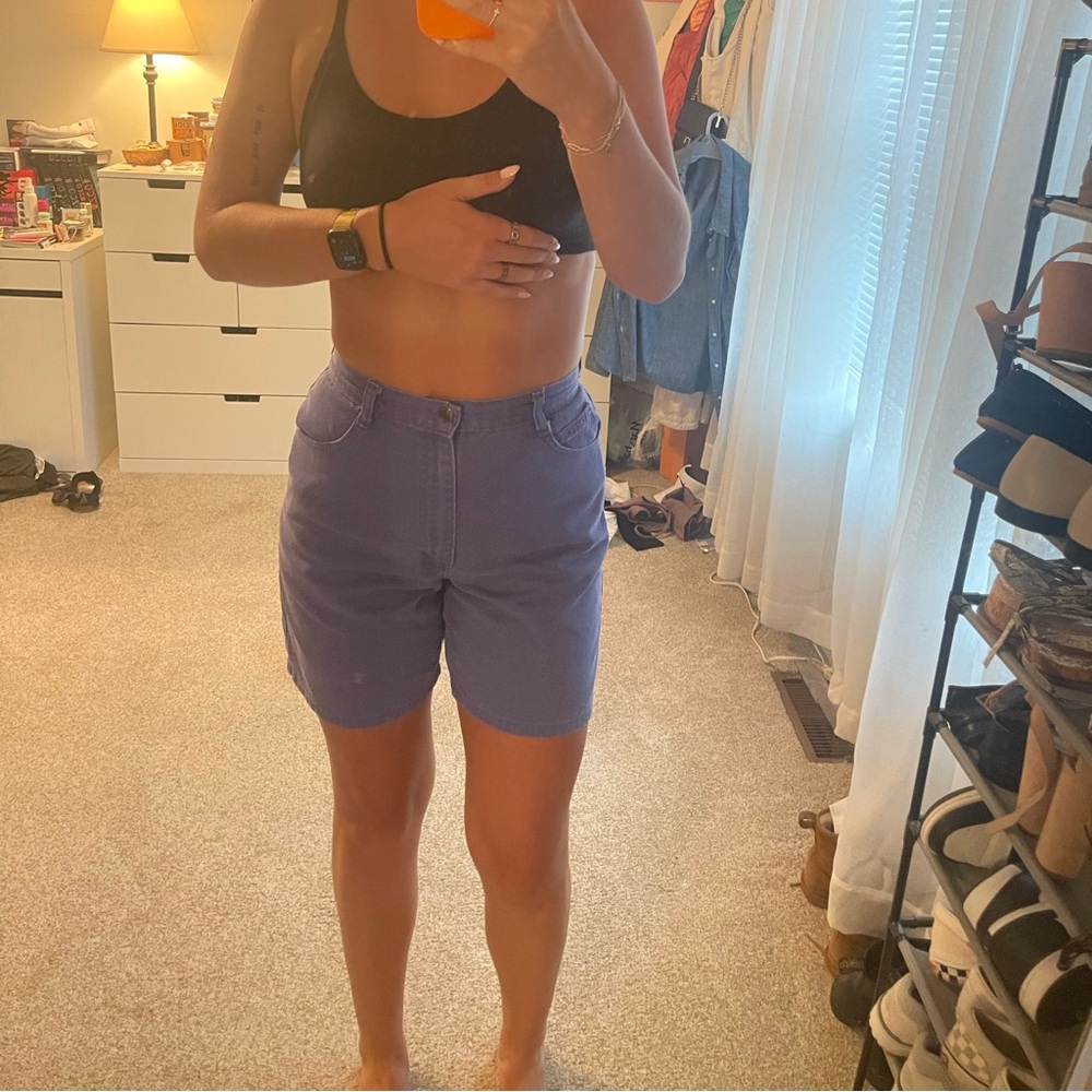 Purple Denim Shorts